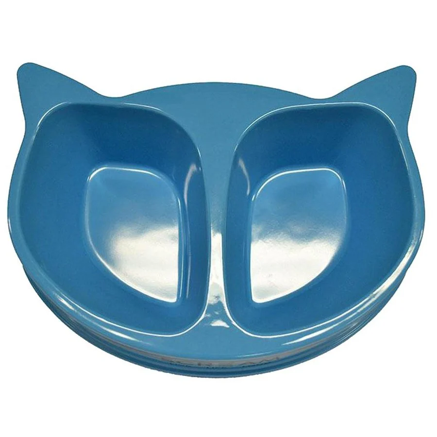 Bowl Scream Cat Face Double Bowl - Blue - Image 4