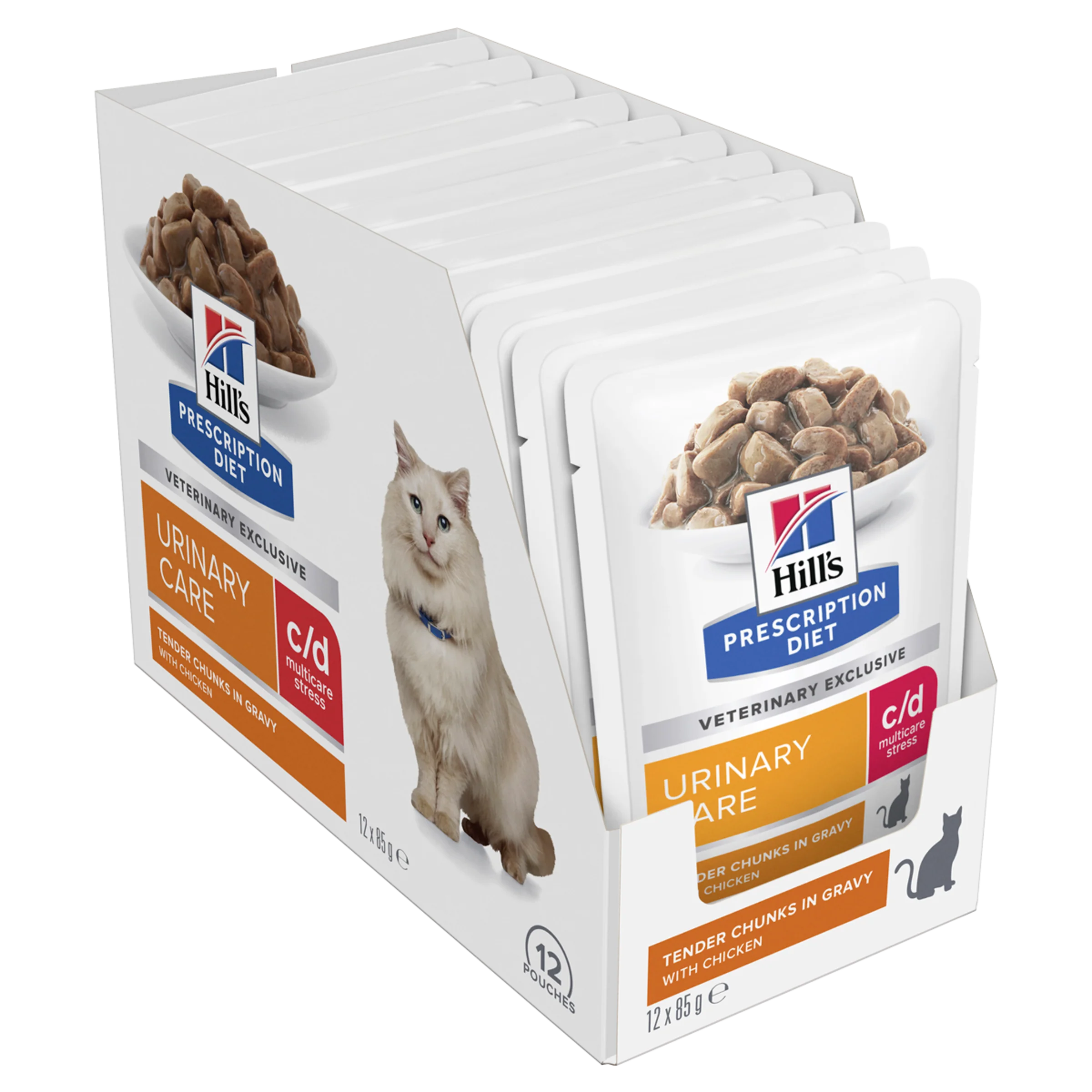 Hills Prescription Diet c/d Urinary Care Stress Chicken 85g Pouch - Image 2